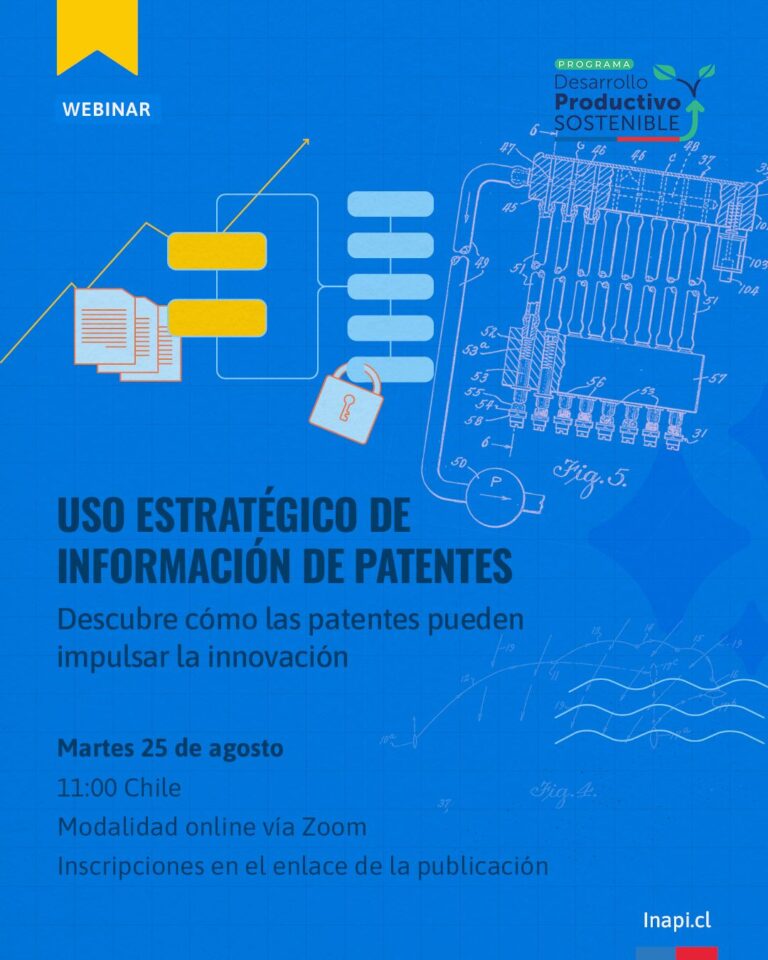 Webinar online martes 25 de agosto “Uso estratégico de información de patentes”